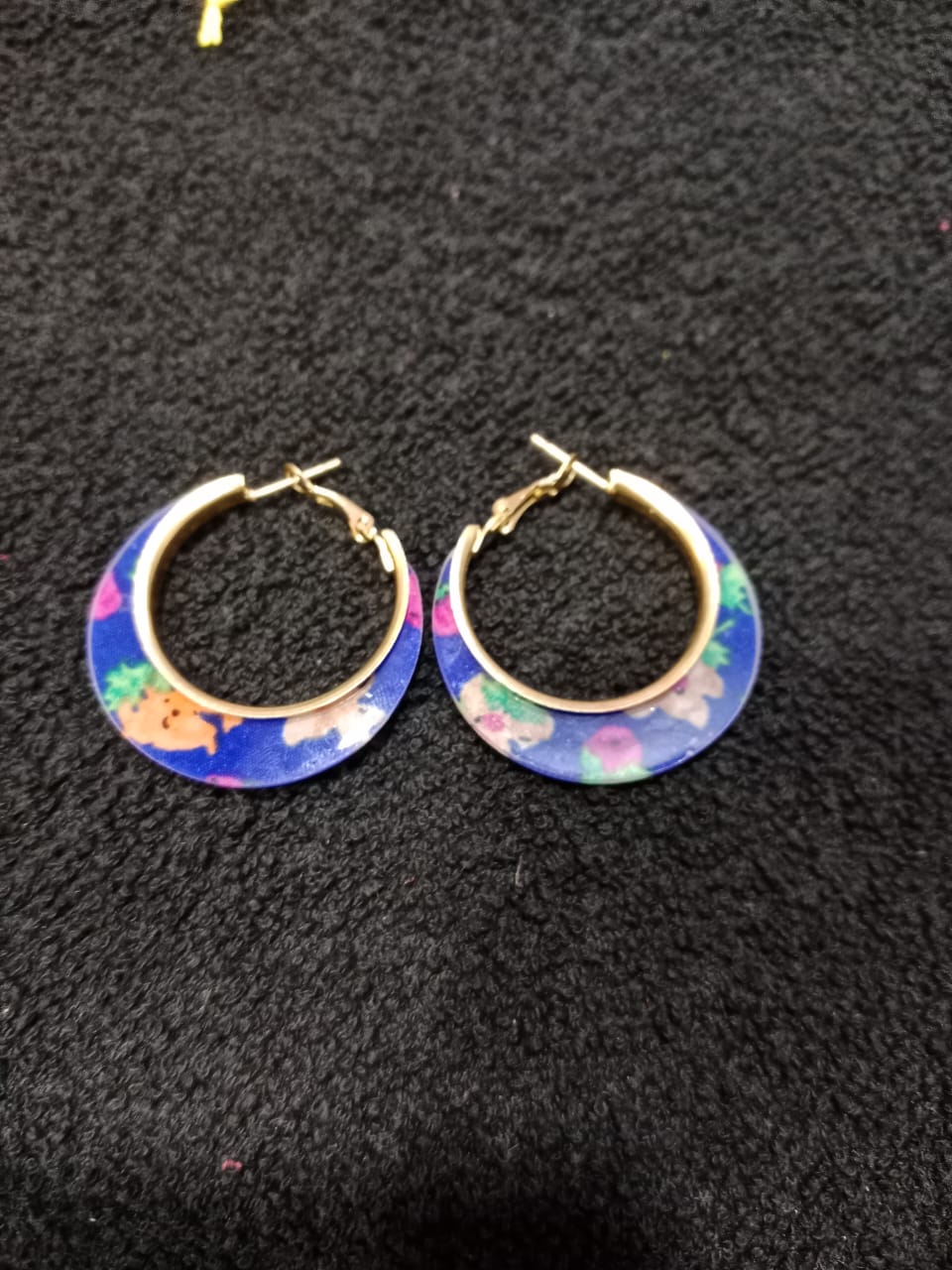 Earrings blue floral 45