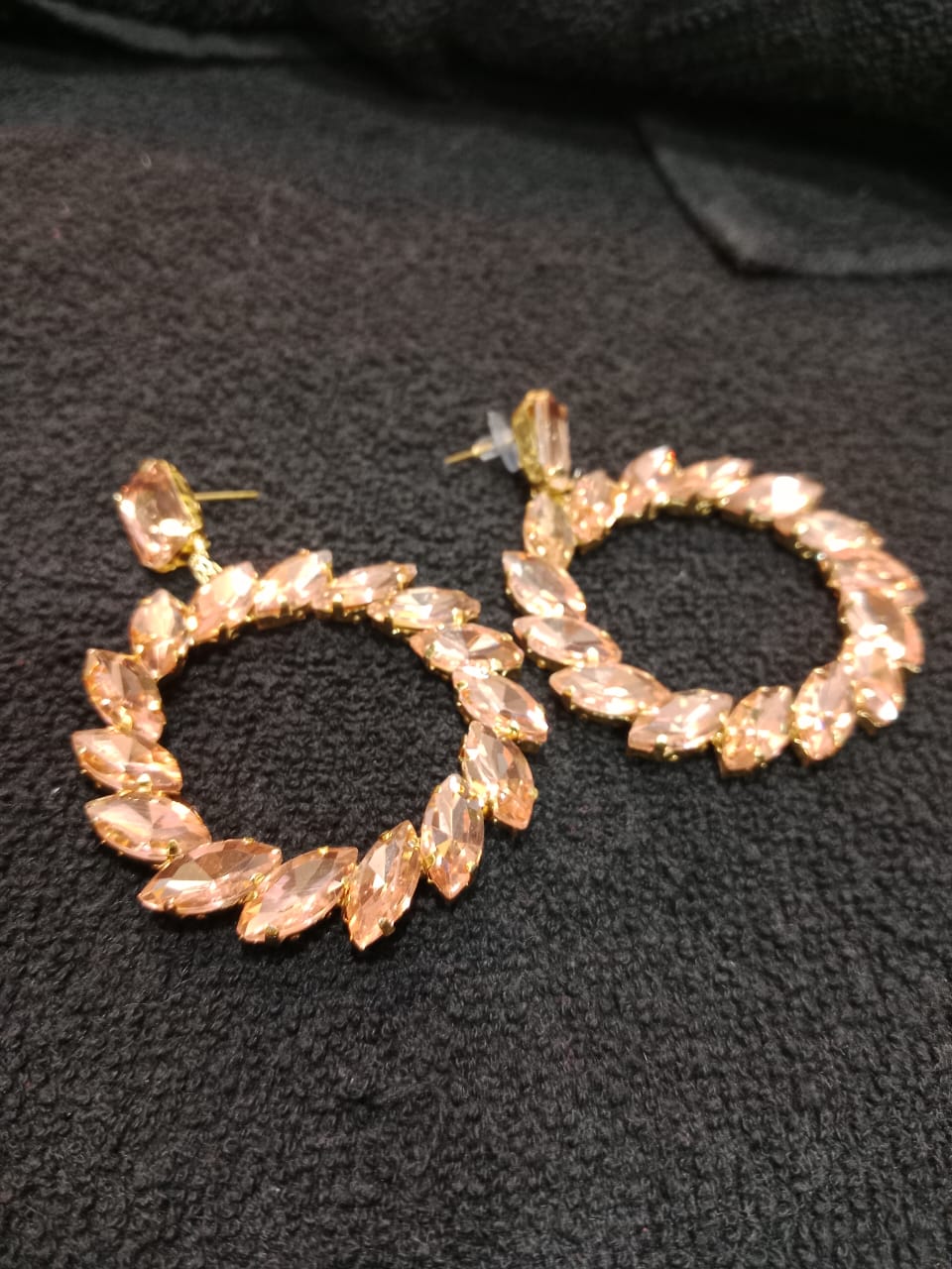 Earrings rose gold stone 17