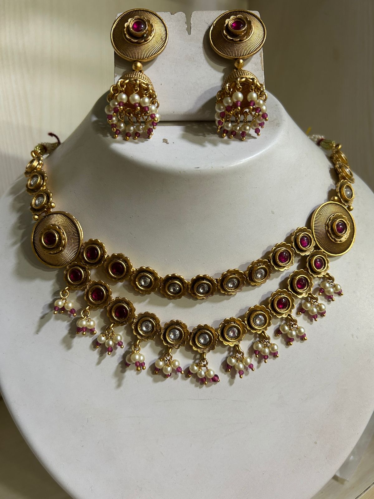 Jewellery glod plated kundan set68