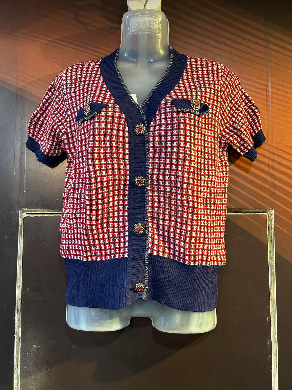 Sweatshirt Nevy Blue & Red half sleeves 2(6.11.25)