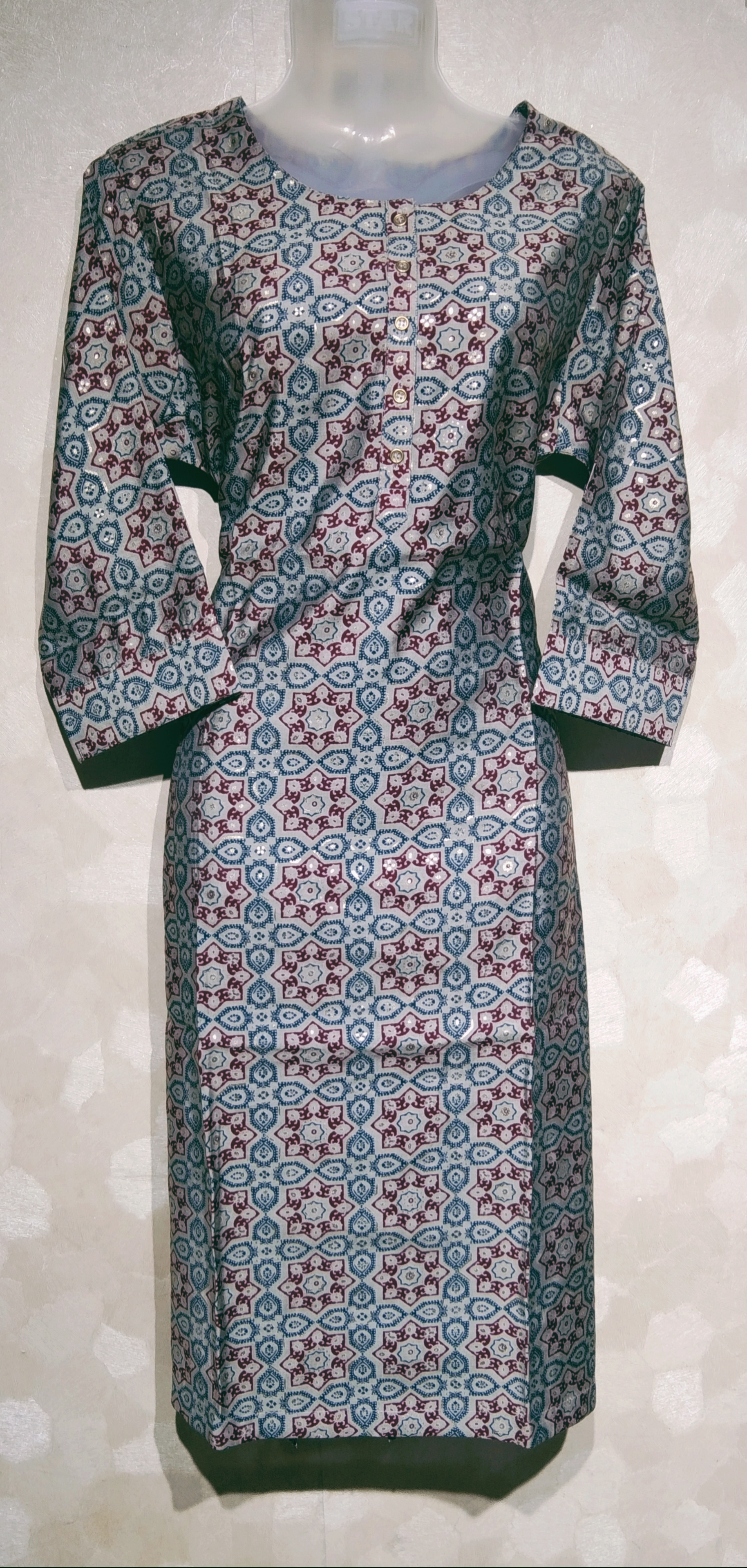 Kurti Grey & Maroon Colour 