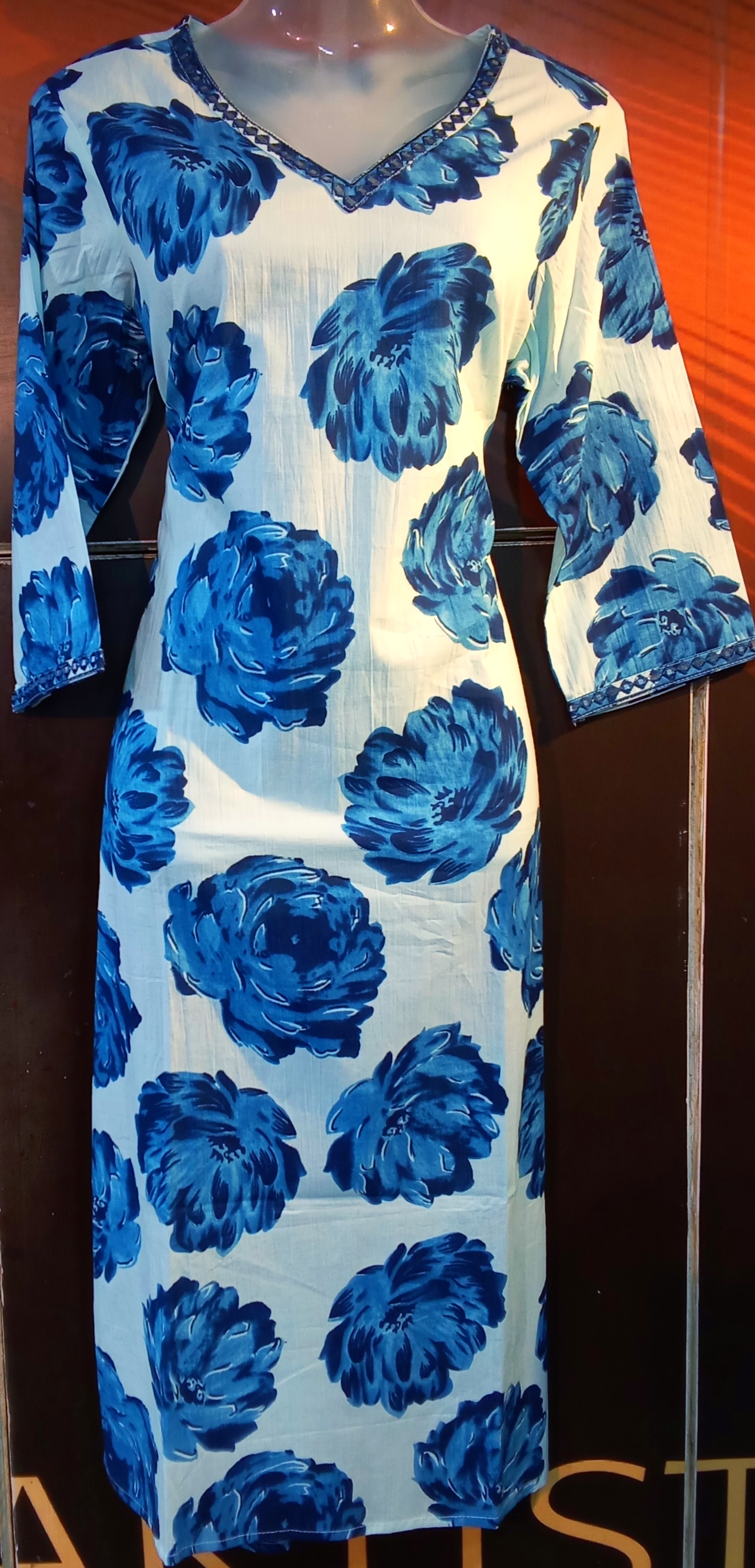 Kurti blue floral 