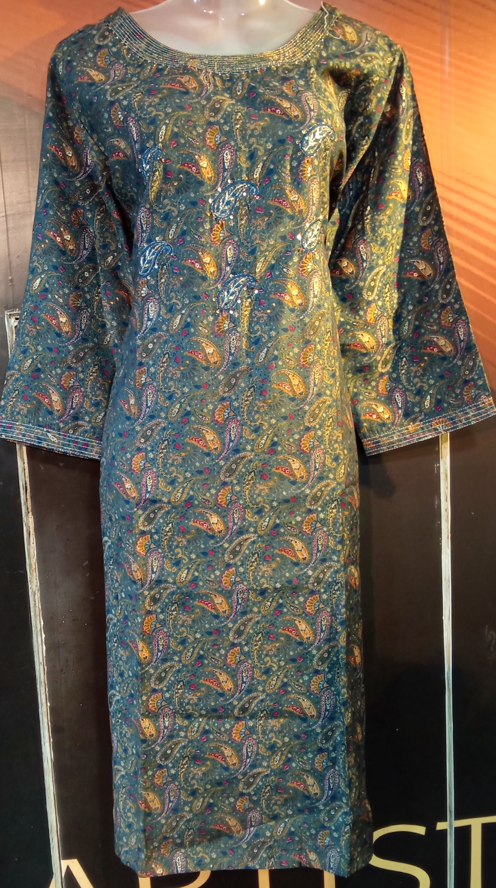 Kurti grey kalka work