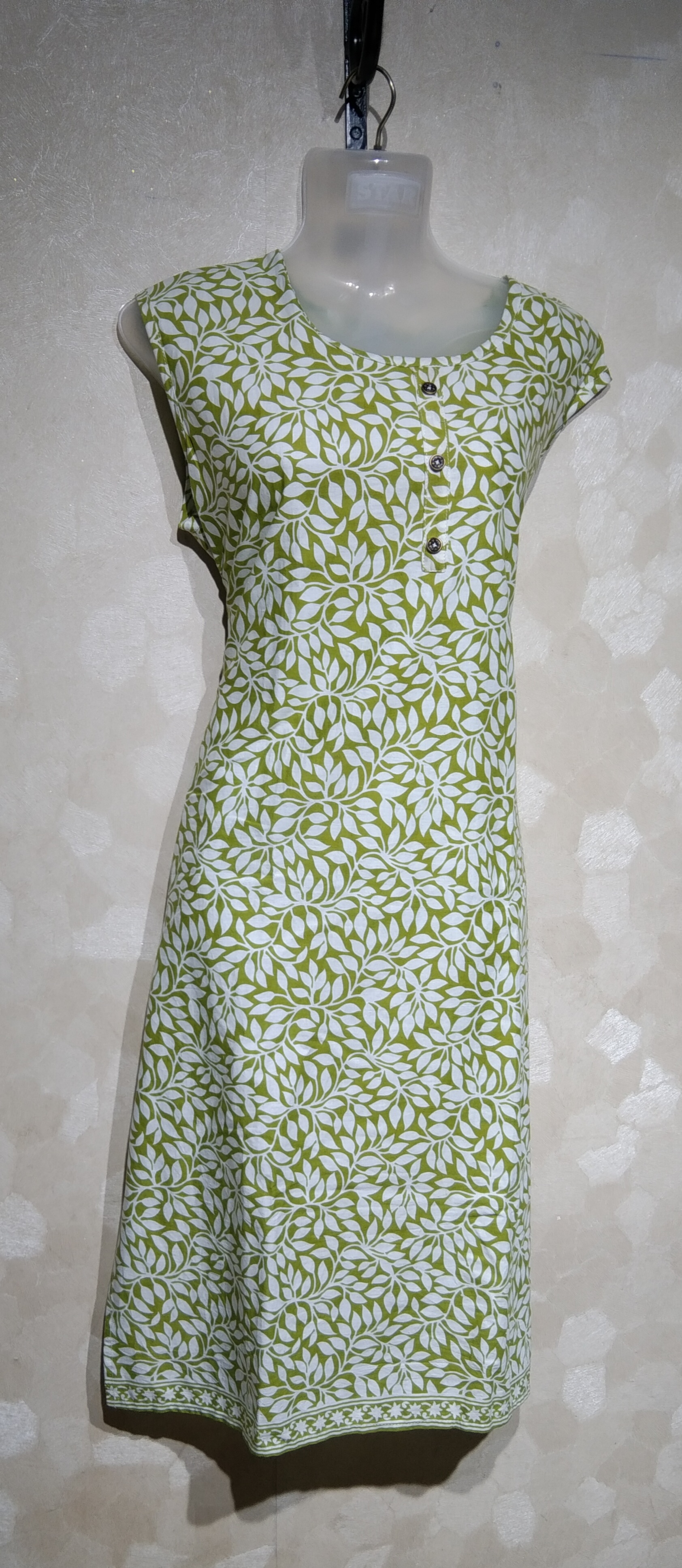 Kurti Cotton Green & White 