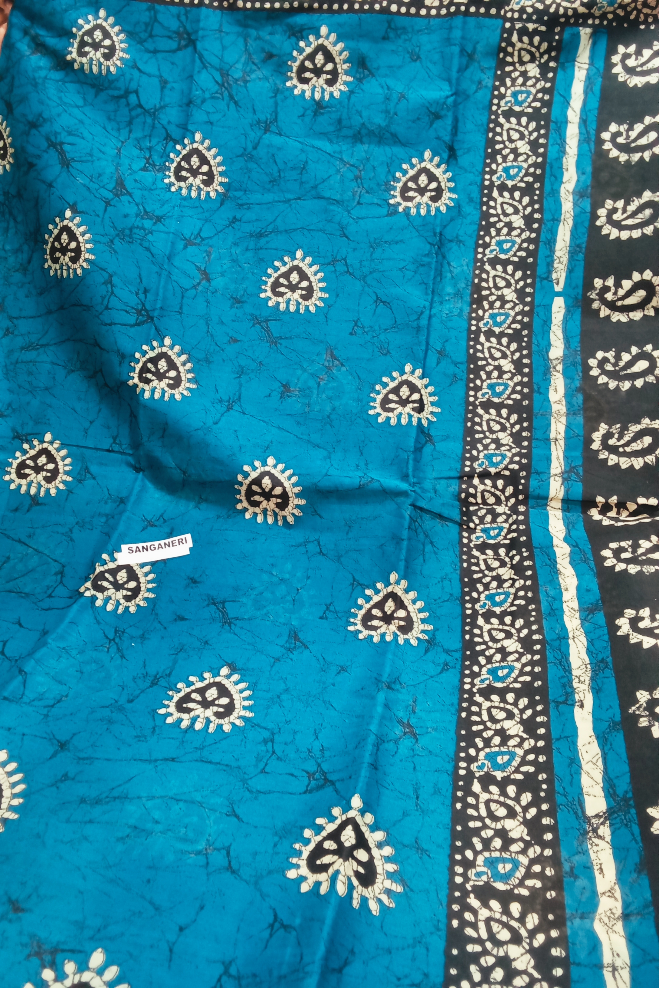 Sari Sanganeri Blue & Black 