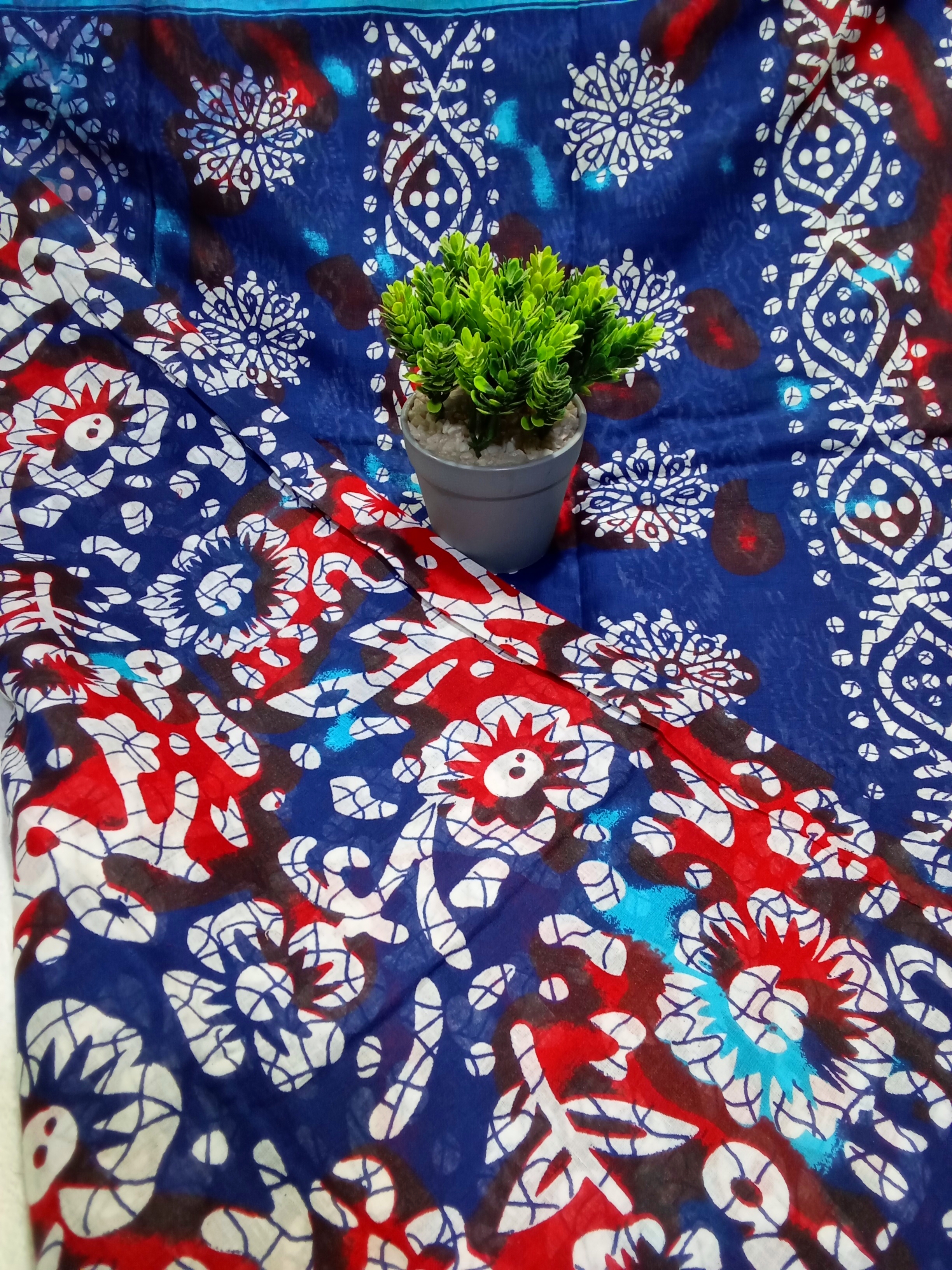 Sari kalamkari cotton blue6(7.7.25)