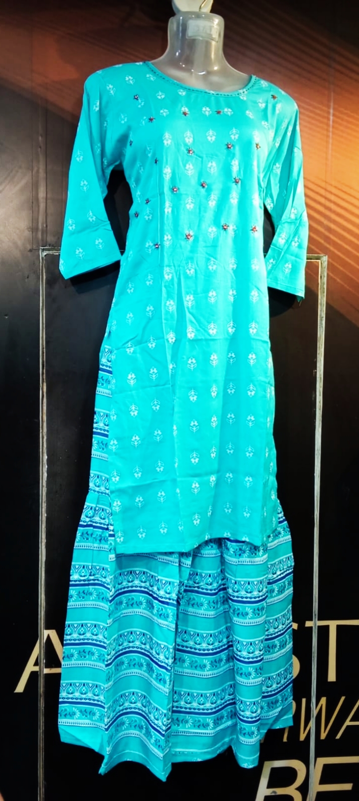 2 pic Cotton Sky Blue & White Stone Work 15(31.07.25)