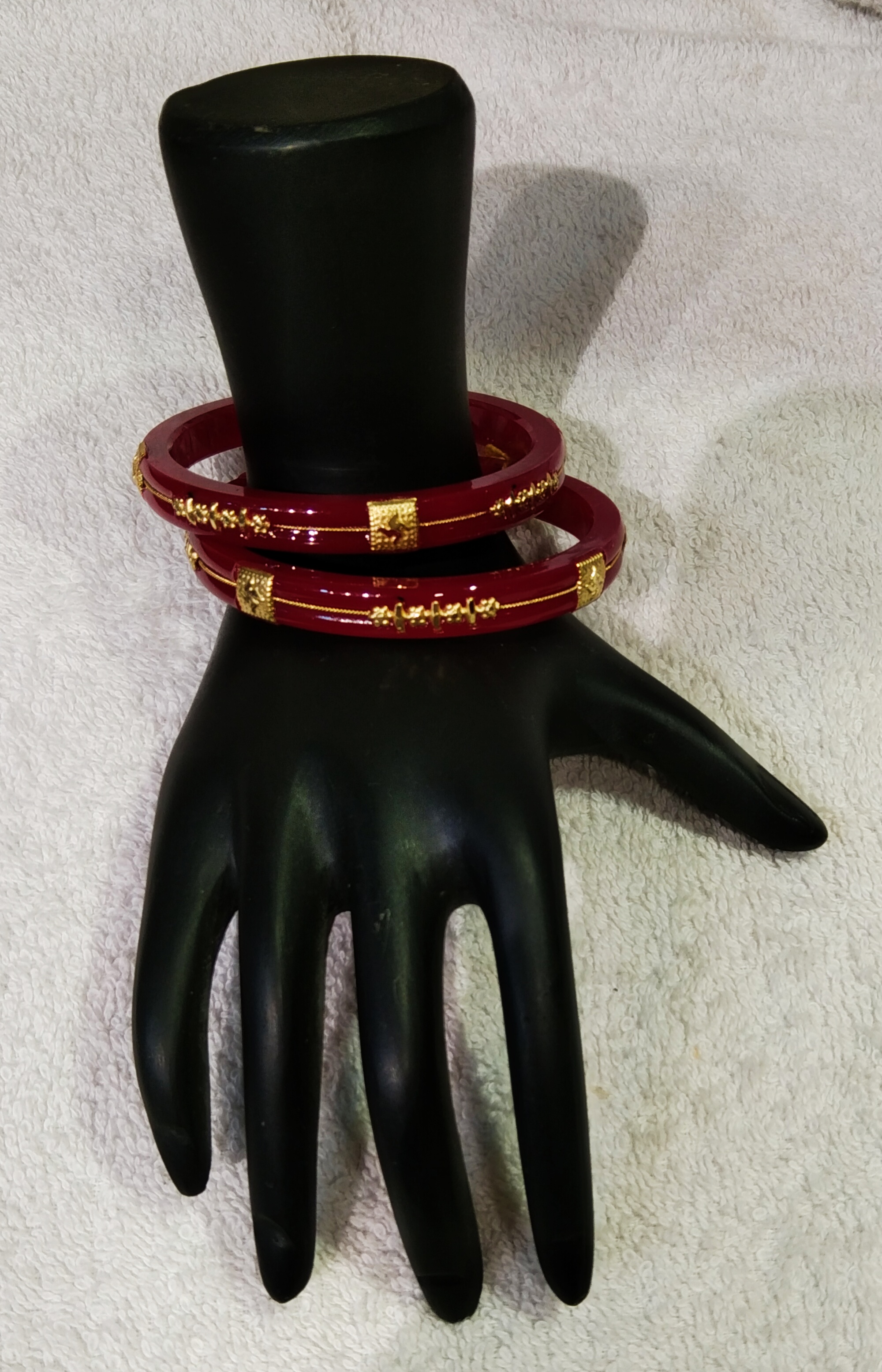 Pola Gold Plated Red Swastik Design 4(16.08.25)