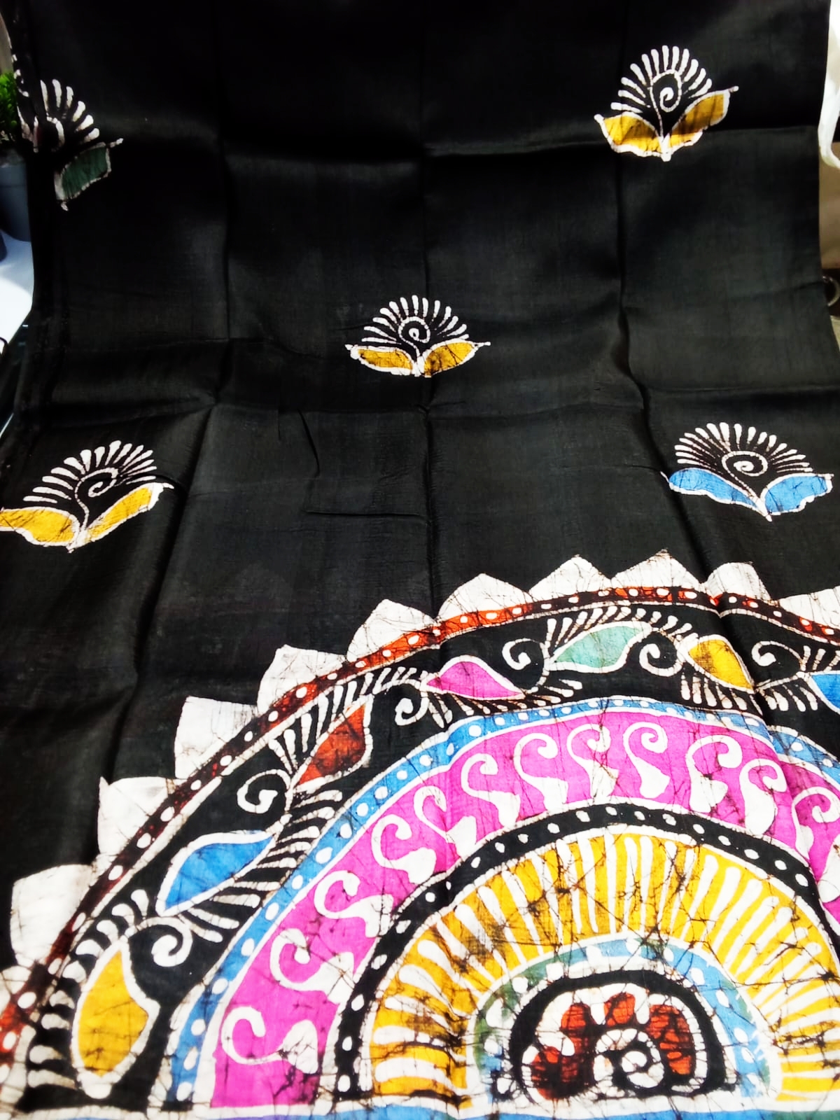 Sari Pure Silk Batik Black & Mix Colour 12(26.07.25)