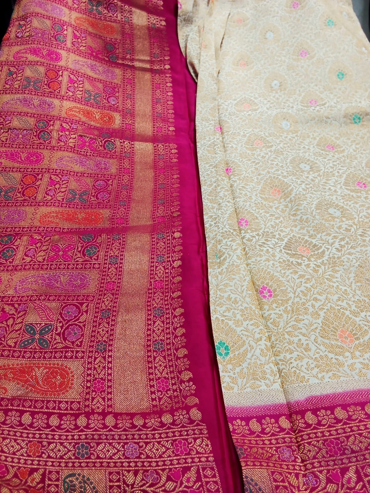 Sari Kanni Silk White & Pink 30(15.09.25)