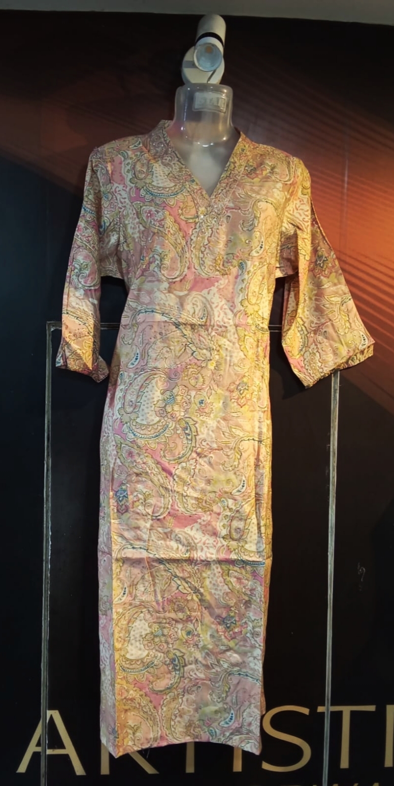 Kurti V Nack Reyon Golden & Mix Colour 27(11.10.25)