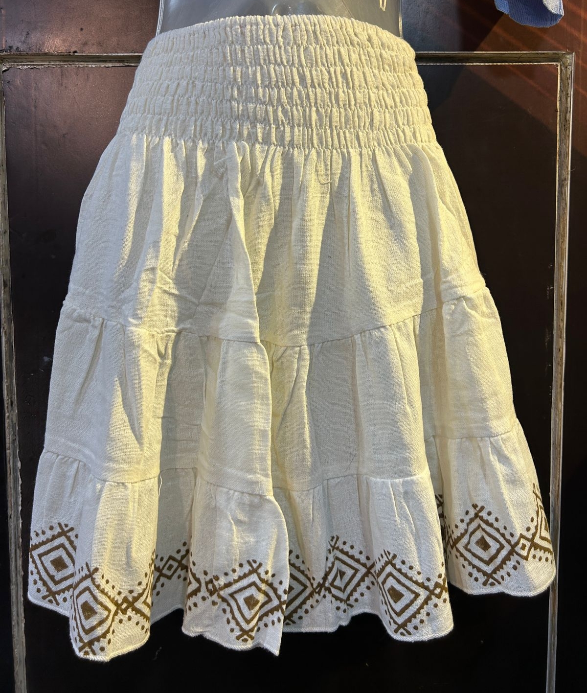 Skirt Rajasthan White & Brown Cotton 6(9.11.25) 6(9.11.25)